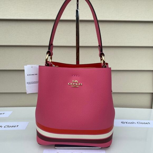 COACH Bucket Bag Colorblock With Stripe - Picture 2 of 9